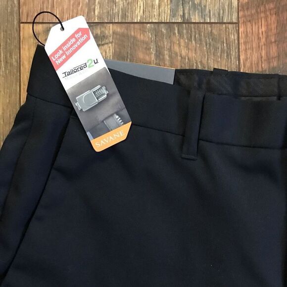 Savane slim fit Men’s pants slacks Size 33/32 black no iron Golf New with tags - Picture 4 of 4